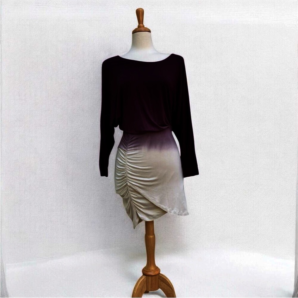 YFB ombré dolman sleeve ruched mini dress XS